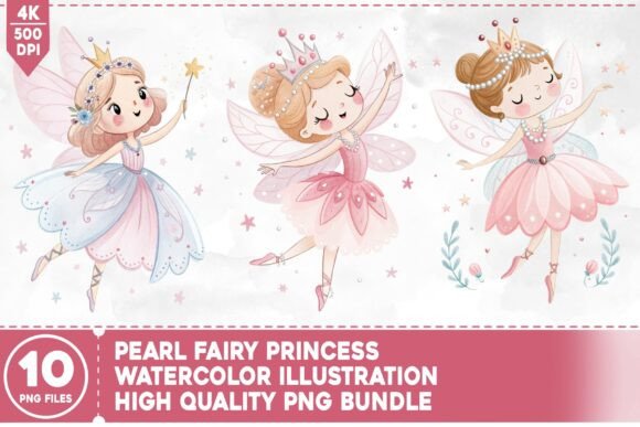 Download Pearl Fairy Princess Watercolor Bundle - Princess Collection