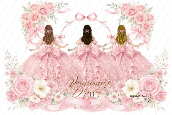 Download Pink Bow Princess Dresses Quinceañera - Princess Collection