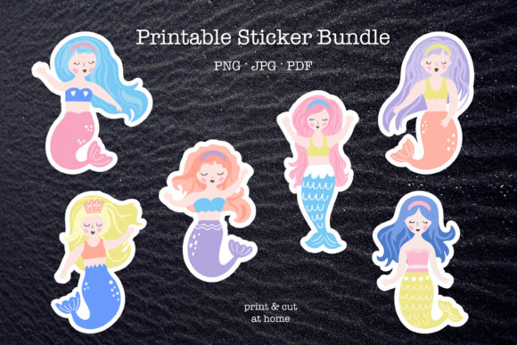 Download Mermaid. Printable Sticker Bundle - Printable Collection