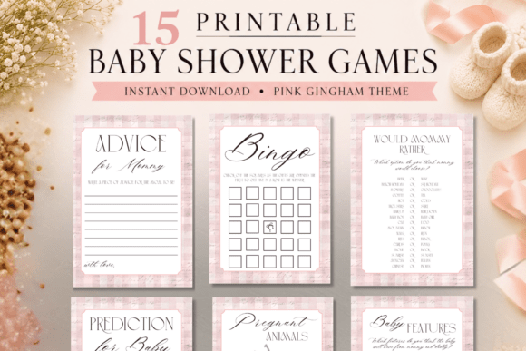 Download Pink Printable Baby Shower Games Bundle - Printable Collection