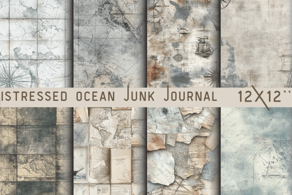 Download Distressed Ocean Junk Journal Wallpaper - Wallpaper Collection