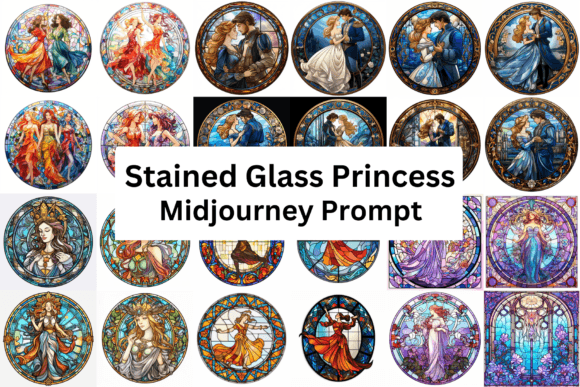 Download Midjourney Prompt Stained Glass Princess Clipart - Princess Collection