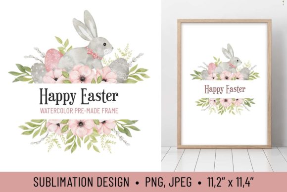 Download Watercolor Easter Bunny Printable Frame - Printable Collection