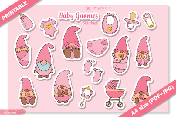 Download Baby Gnome Baby Shower Printable Sticker - Printable Collection