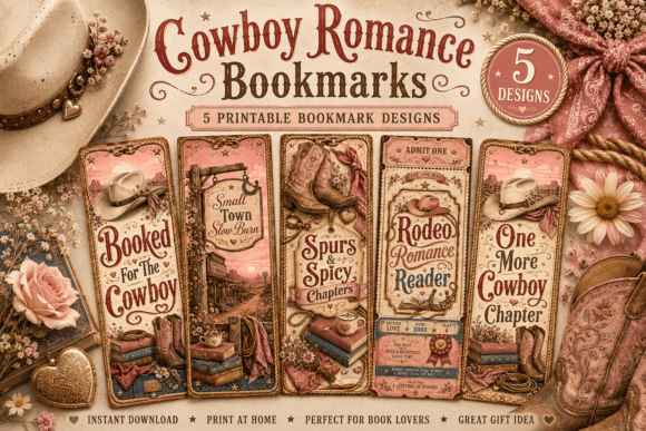 Download Cowboy Romance Bookmark Printable Set 5 - Premium Resources