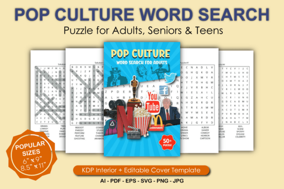 Download Popular Culture Word Search for Adults - Word search Collection