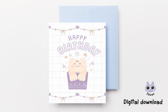 Download Printable Birthday Card Cute Cat for Kid - Printable Collection
