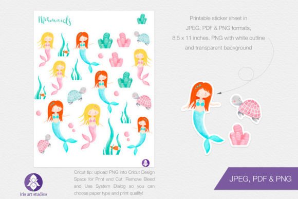 Download Printable Mermaid Decorative Stickers - Printable Collection