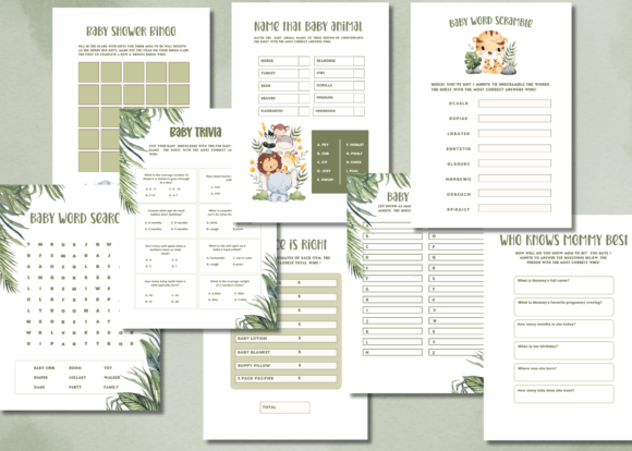 Download Safari Baby Shower Printable Game Cards - Printable Collection