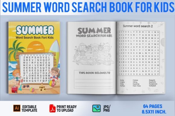 Download Summer Word Search Book for Kids - Word search Collection