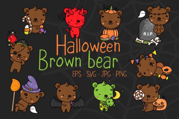 Download Halloween Brown Bear Illustrations - Bear illustrations Collection