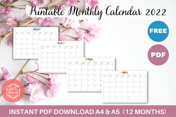 Download FREE Printable Monthly Calendar 2022 - Printable Collection