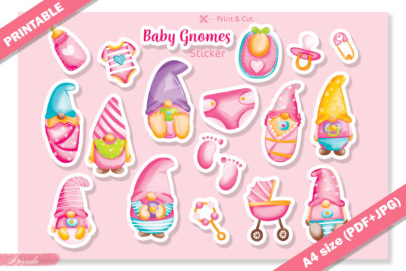 Download Baby Gnome Baby Shower Printable Sticker - Printable Collection
