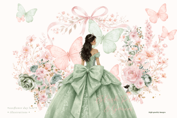 Download Sage Green Princess Wildflowers Clipart - Premium Resources