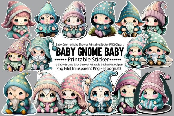 Download Baby Gnome Baby Shower Printable Sticker - Printable Collection