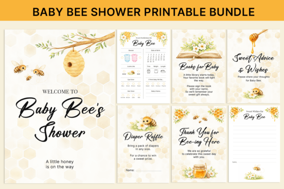 Download Bee Baby Shower Printable Bundle - Printable Collection