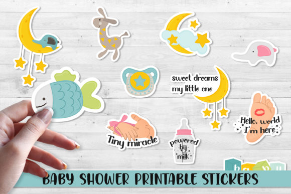 Download Baby Shower Printable Stickers. - Printable Collection