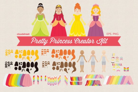 Download Pretty Princess Creator Kit Clipart Vector - Princess Collection